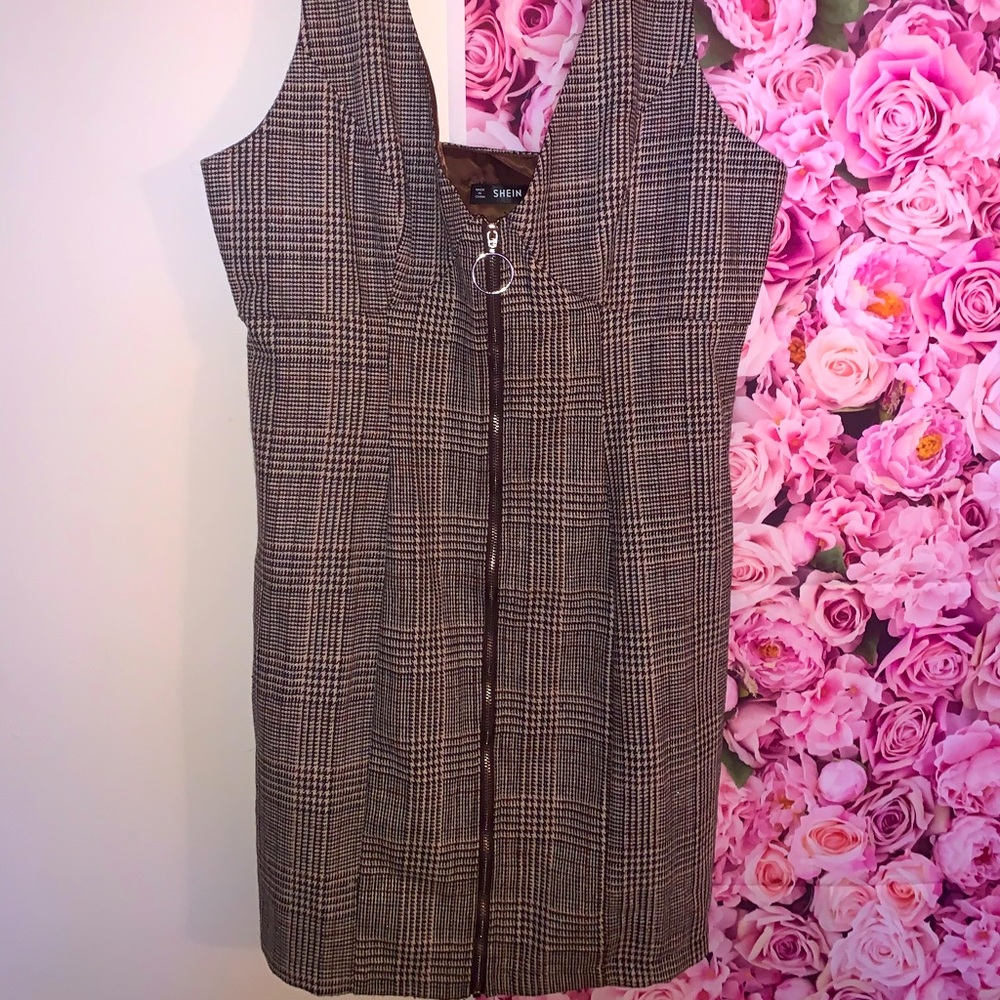 Brown plaid Mini dress🤎